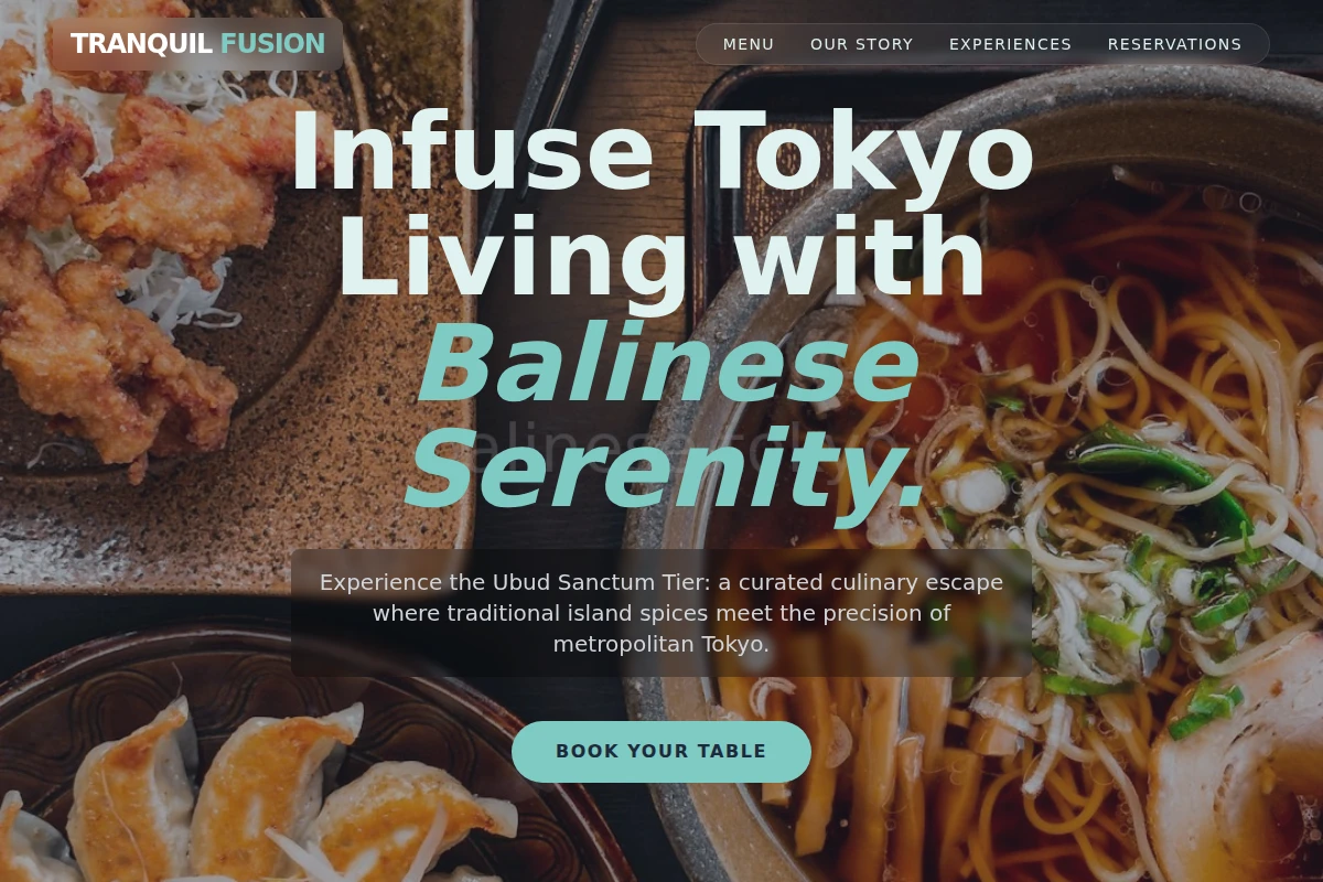 Tranquil Asian Fusion Food